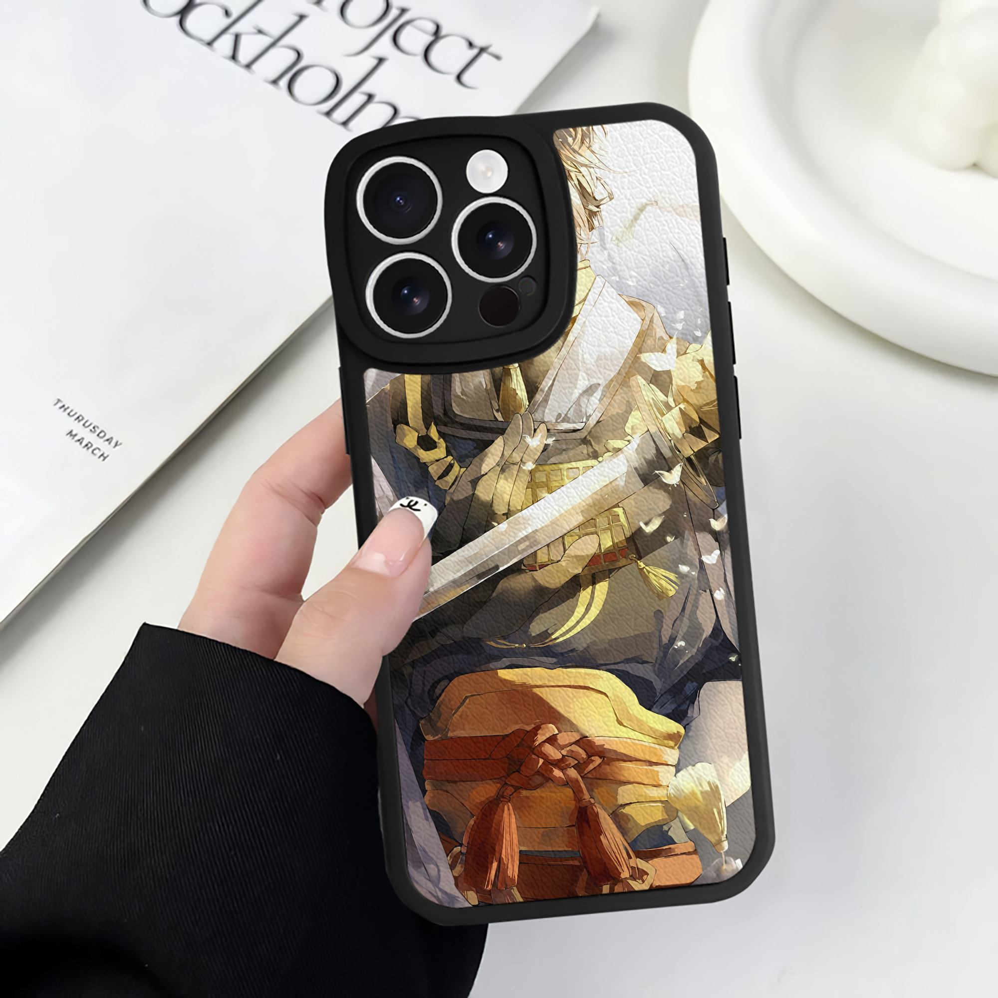 （画像用） 刀剣乱舞 Touken Ranbu 【iPhone 16シリーズ対応】シリコンスマホケース（レザー調） 材質：シリコン
